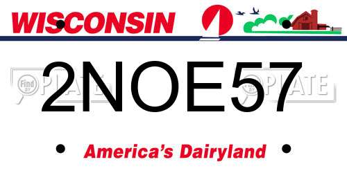 2NOE57 Wisconsin License Plate