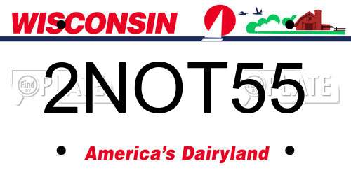 2NOT55 Wisconsin License Plate