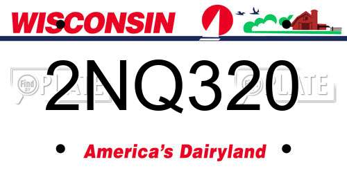 2NQ320 Wisconsin License Plate