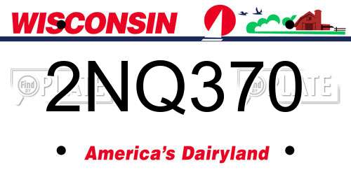 2NQ370 Wisconsin License Plate