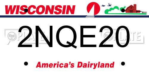 2NQE20 Wisconsin License Plate