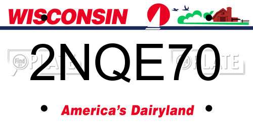 2NQE70 Wisconsin License Plate