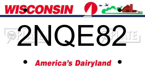 2NQE82 Wisconsin License Plate