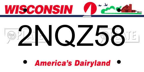2NQZ58 Wisconsin License Plate
