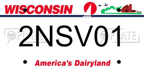 2NSV01 Wisconsin License Plate