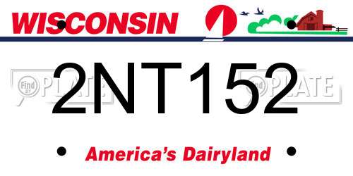 2NT152 Wisconsin License Plate