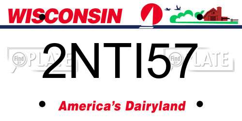 2NTI57 Wisconsin License Plate