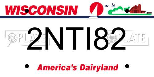 2NTI82 Wisconsin License Plate