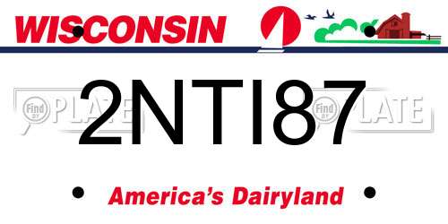 2NTI87 Wisconsin License Plate