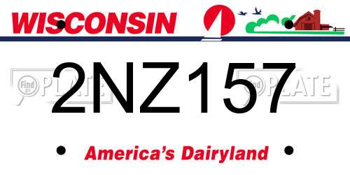 2NZ157 Wisconsin License Plate