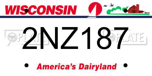 2NZ187 Wisconsin License Plate