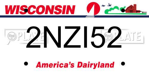 2NZI52 Wisconsin License Plate
