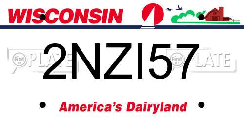 2NZI57 Wisconsin License Plate