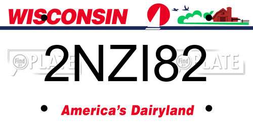 2NZI82 Wisconsin License Plate