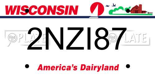 2NZI87 Wisconsin License Plate