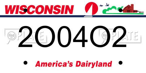 2O04O2 Wisconsin License Plate