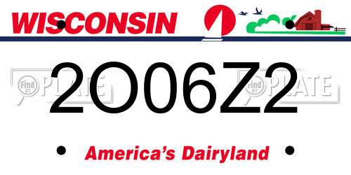 2O06Z2 Wisconsin License Plate