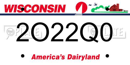 2O22Q0 Wisconsin License Plate