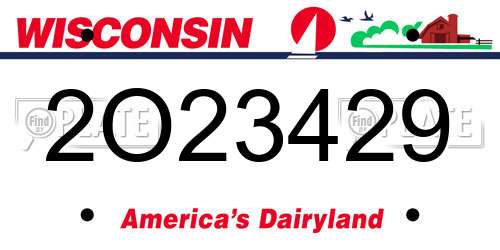 2O23429 Wisconsin License Plate
