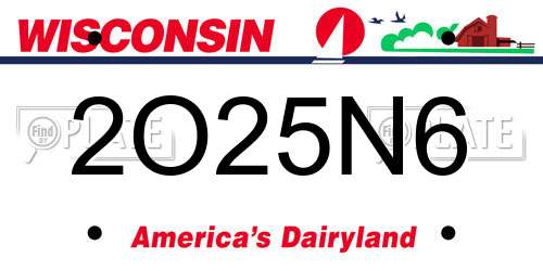 2O25N6 Wisconsin License Plate
