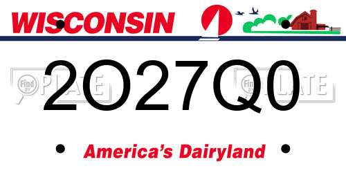2O27Q0 Wisconsin License Plate