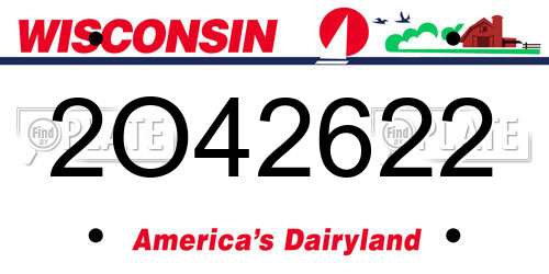 2O42622 Wisconsin License Plate