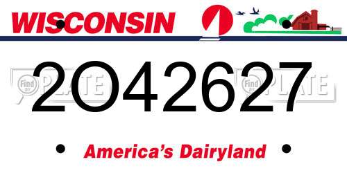 2O42627 Wisconsin License Plate