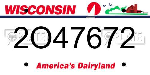 2O47672 Wisconsin License Plate