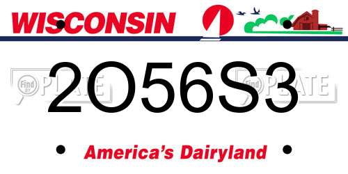2O56S3 Wisconsin License Plate
