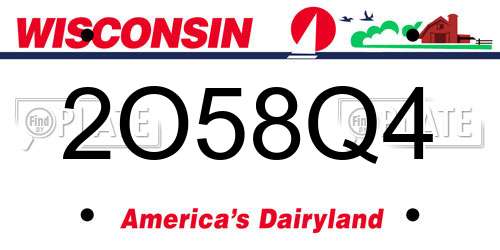 2O58Q4 Wisconsin License Plate