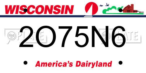 2O75N6 Wisconsin License Plate