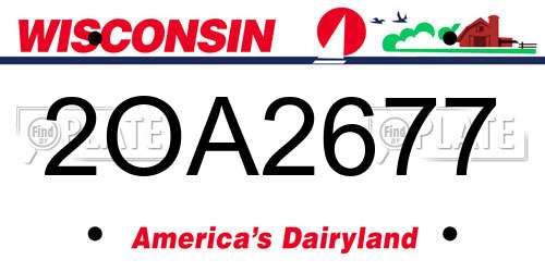 2OA2677 Wisconsin License Plate
