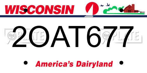 2OAT677 Wisconsin License Plate
