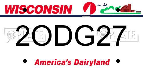 2ODG27 Wisconsin License Plate
