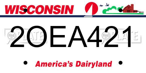2OEA421 Wisconsin License Plate