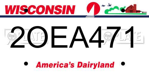 2OEA471 Wisconsin License Plate