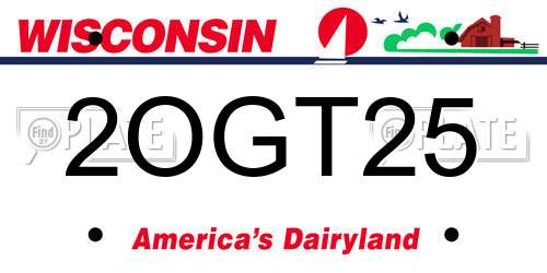 2OGT25 Wisconsin License Plate