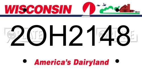 2OH2148 Wisconsin License Plate