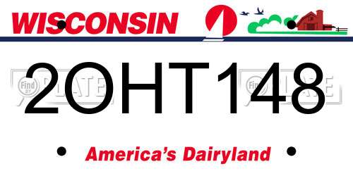 2OHT148 Wisconsin License Plate