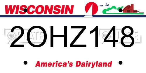 2OHZ148 Wisconsin License Plate