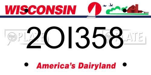 2OI358 Wisconsin License Plate