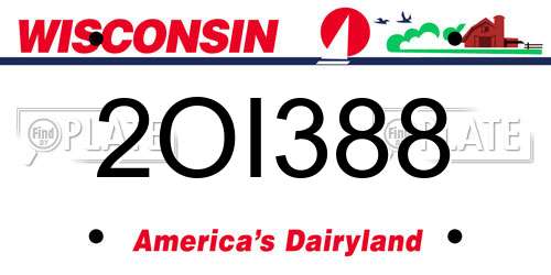 2OI388 Wisconsin License Plate