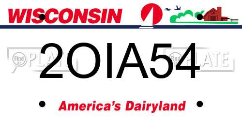 2OIA54 Wisconsin License Plate