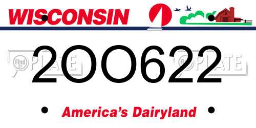 2OO622 Wisconsin License Plate