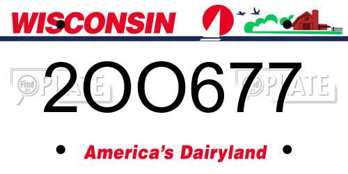 2OO677 Wisconsin License Plate