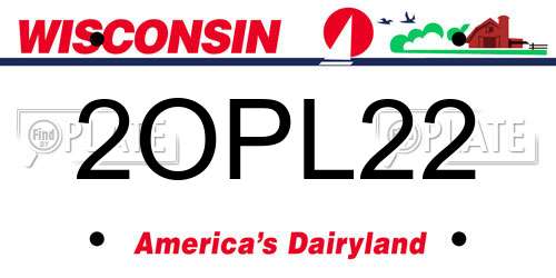 2OPL22 Wisconsin License Plate