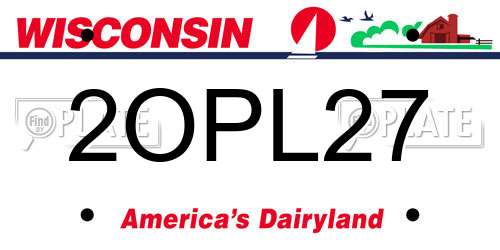2OPL27 Wisconsin License Plate