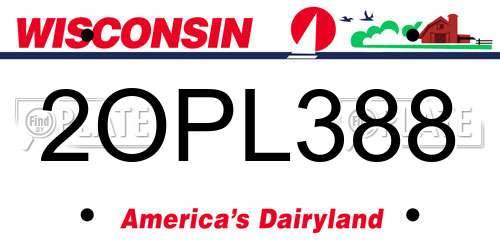 2OPL388 Wisconsin License Plate