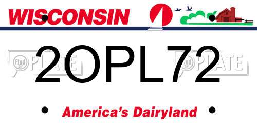 2OPL72 Wisconsin License Plate