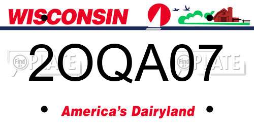 2OQA07 Wisconsin License Plate